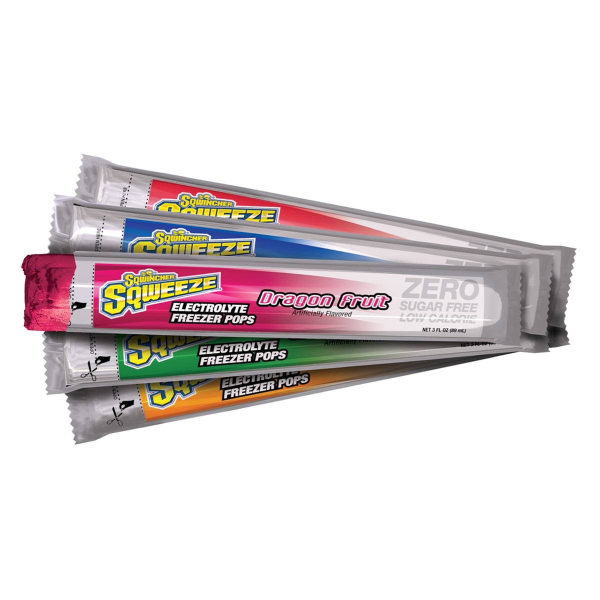 Sqwincher® 3 Ounce Assorted Flavor Sqweeze® Pops ZERO Ready To Eat Squeeze-Up Sugar Free/Low Calorie Electrolyte Freezer Pop