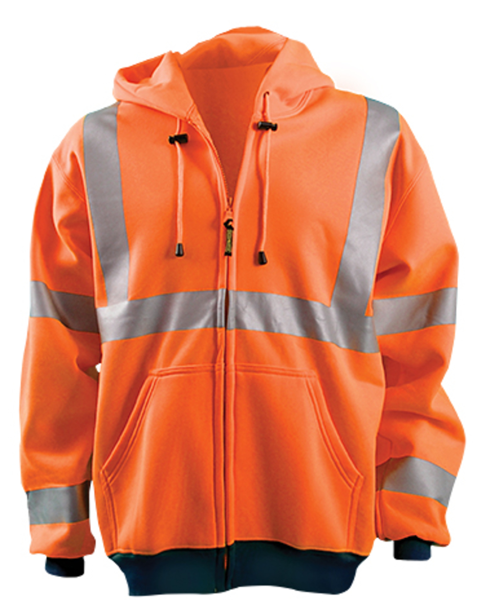 OccuNomix Large Hi-Viz Orange Fleece/Polyester Sweatshirt