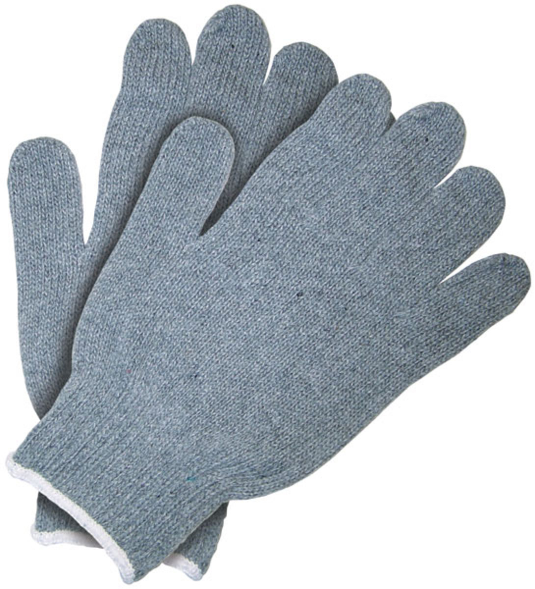 Memphis Glove Gray Large 7 Gauge Cotton And Polyester String Knit Work Gloves With Knit Wrist