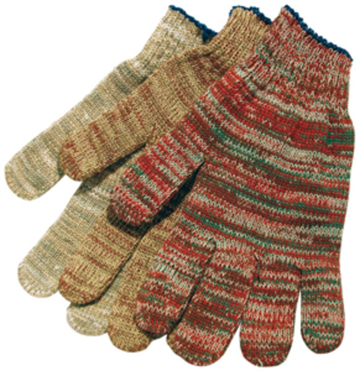 Memphis Glove Multi-Color Large 7 Gauge Cotton And Polyester String Knit Work Gloves With Knit Wrist