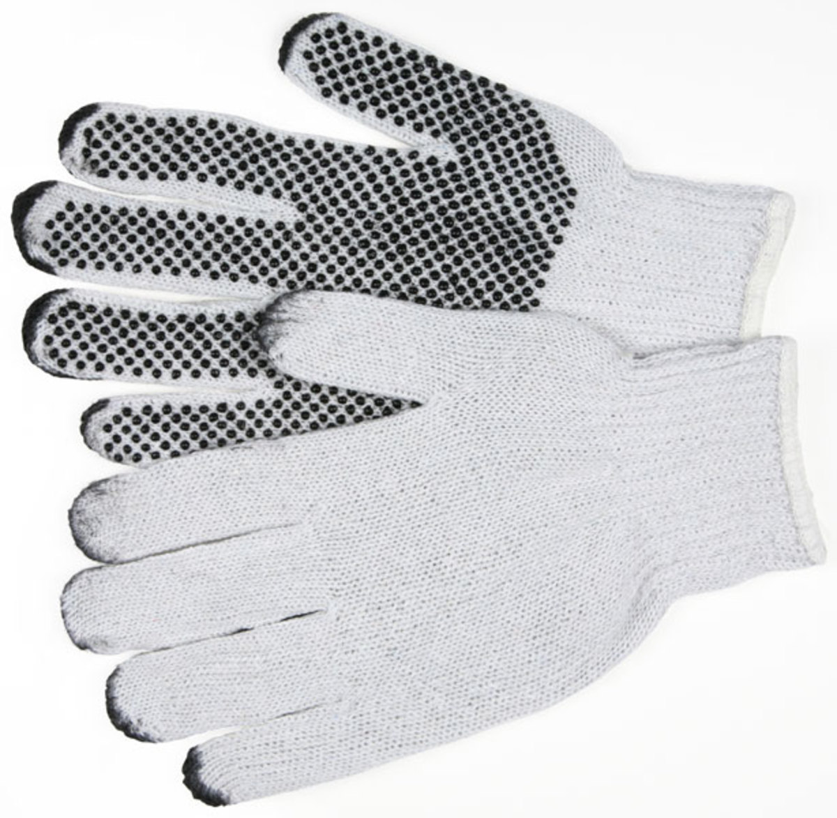 Memphis Glove Large White And Black 7 Gauge Cotton And Polyester String Knit Work Gloves With Knit Wrist