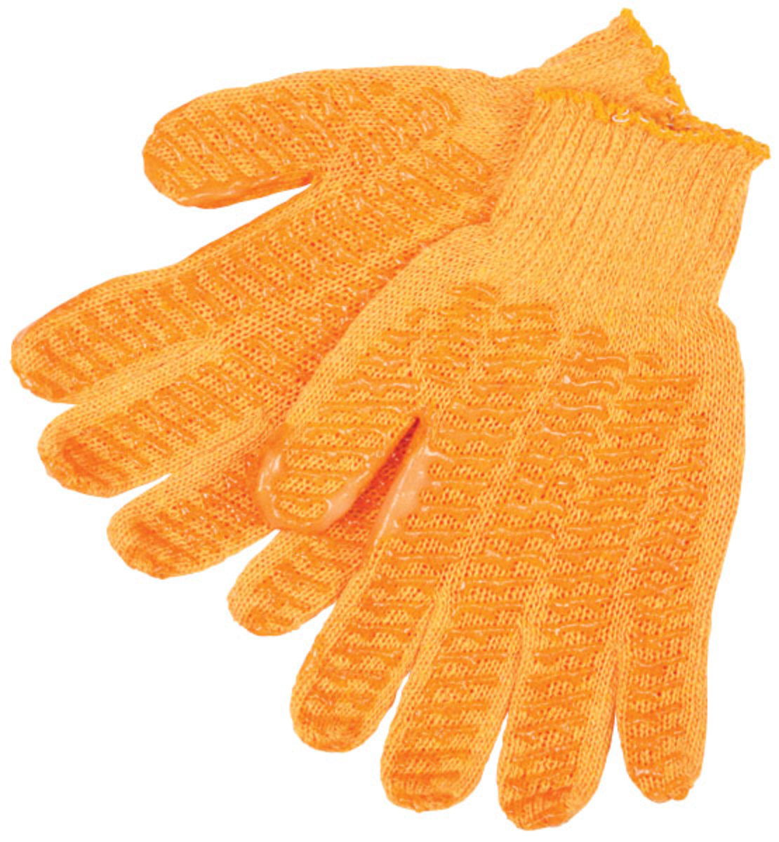 Memphis Glove Orange Large 7 Gauge Cotton And Polyester String Knit Work Gloves With Knit Wrist