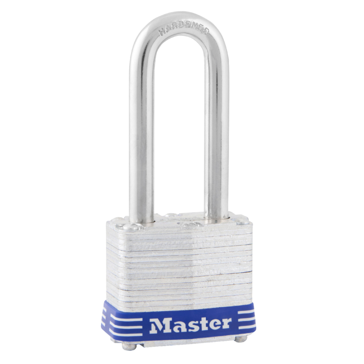 Master Lock® Silver/Blue Laminated Steel General Security Padlock Hardened Steel Shackle