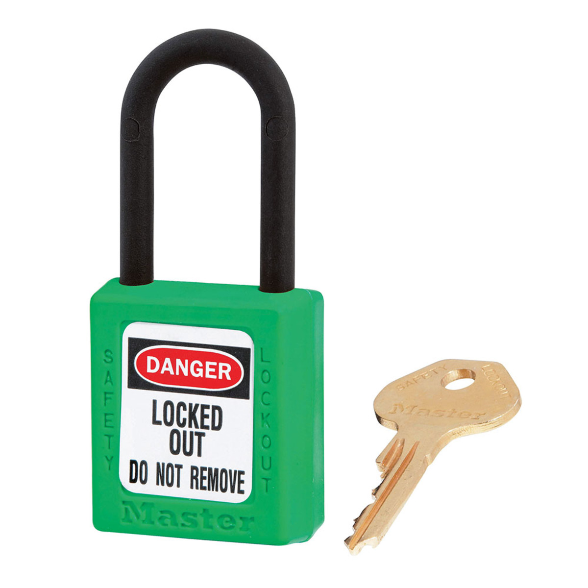 Master Lock® Green Thermoplastic Zenex™ 6 Pin Tumbler Padlock Nylon Shackle