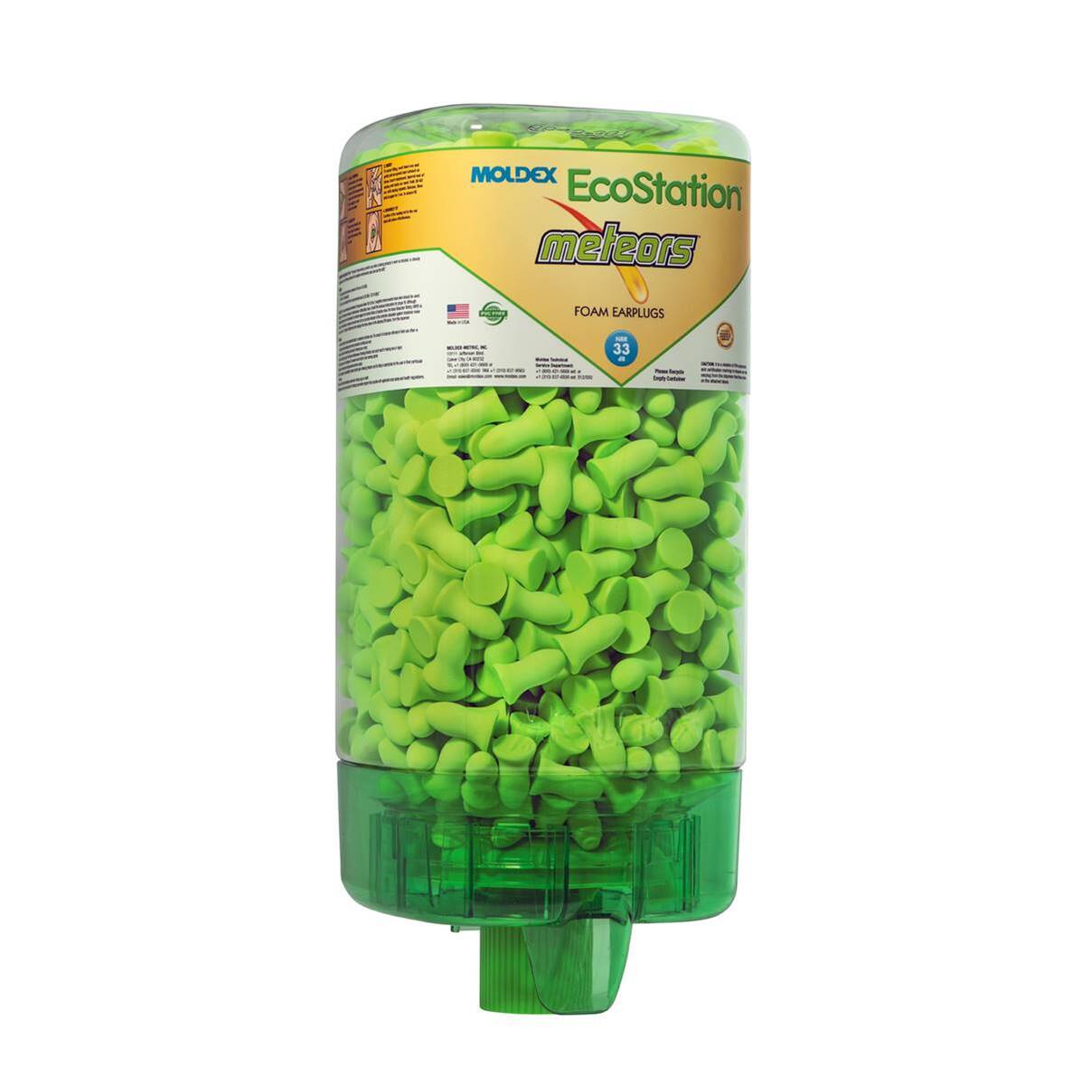Moldex® EcoStation™ Tapered Foam/Polyurethane Uncorded Earplugs/Dispenser With Meteors Starter Pack (500 pair)