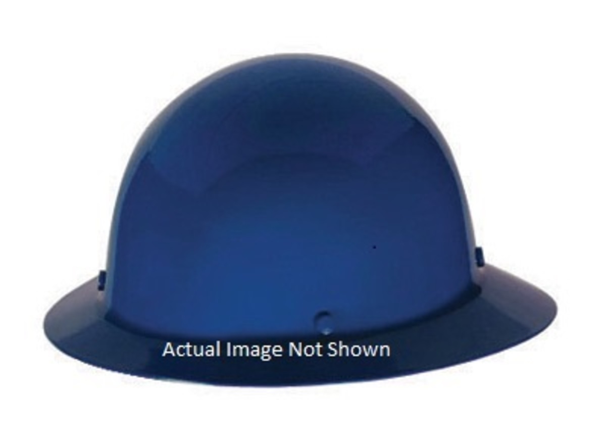 MSA Blue Phenolic Full Brim Hard Hat With Pinlock/4 Point Pinlock Suspension