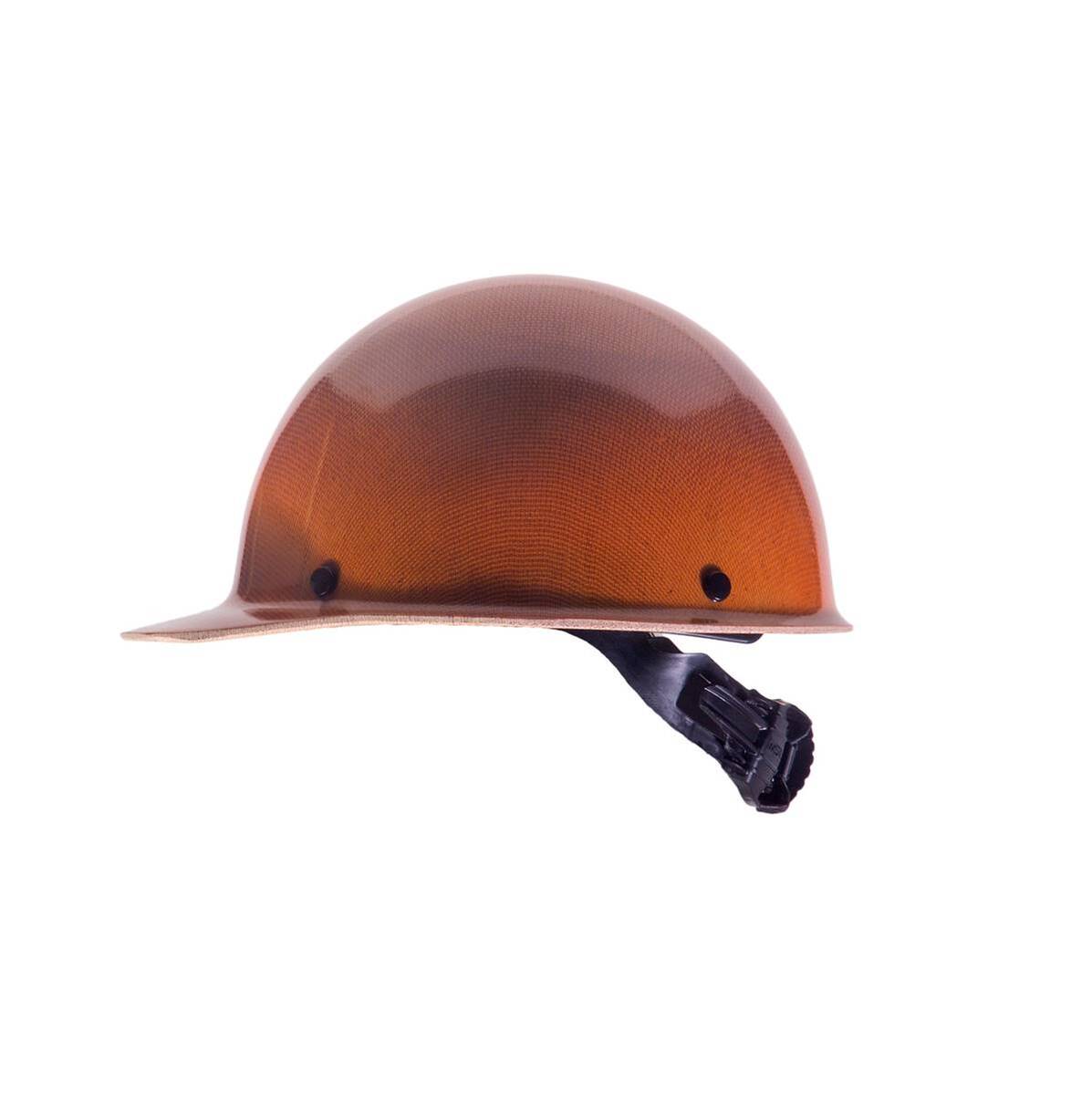 MSA Tan Phenolic Cap Style Hard Hat With 4 Point Ratchet/Ratchet Suspension