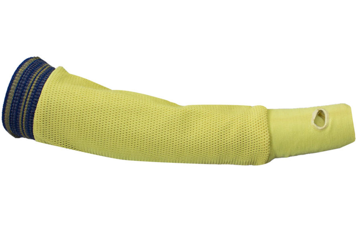 National Safety Apparel® Large Yellow CutGuard™ 9 Ounce Kevlar® Mesh Sleeve With Elastic Closure