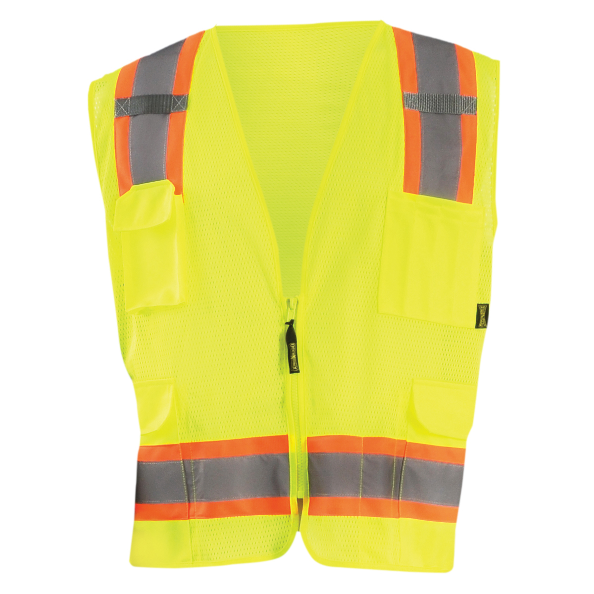 OccuNomix Large Hi-Viz Yellow Mesh/Polyester Two-Tone Vest