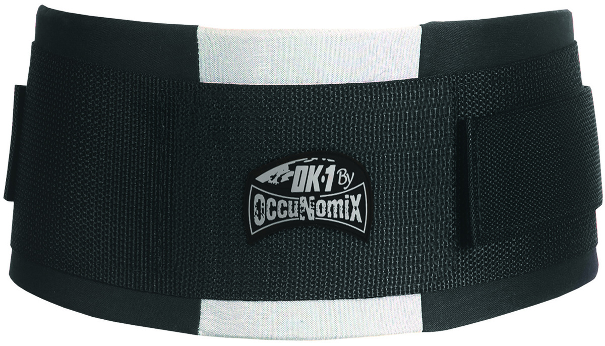 OccuNomix Large Black OK-1 EVA Foam Rubber/Polyester Back Support