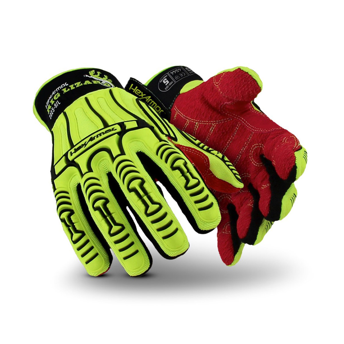 HexArmor® 2X Rig Lizard® SuperFabric®, TPR And TP-X® Cut Resistant Gloves With IR-X® Impact Exoskleton™ Coated Back-Of-Hand And