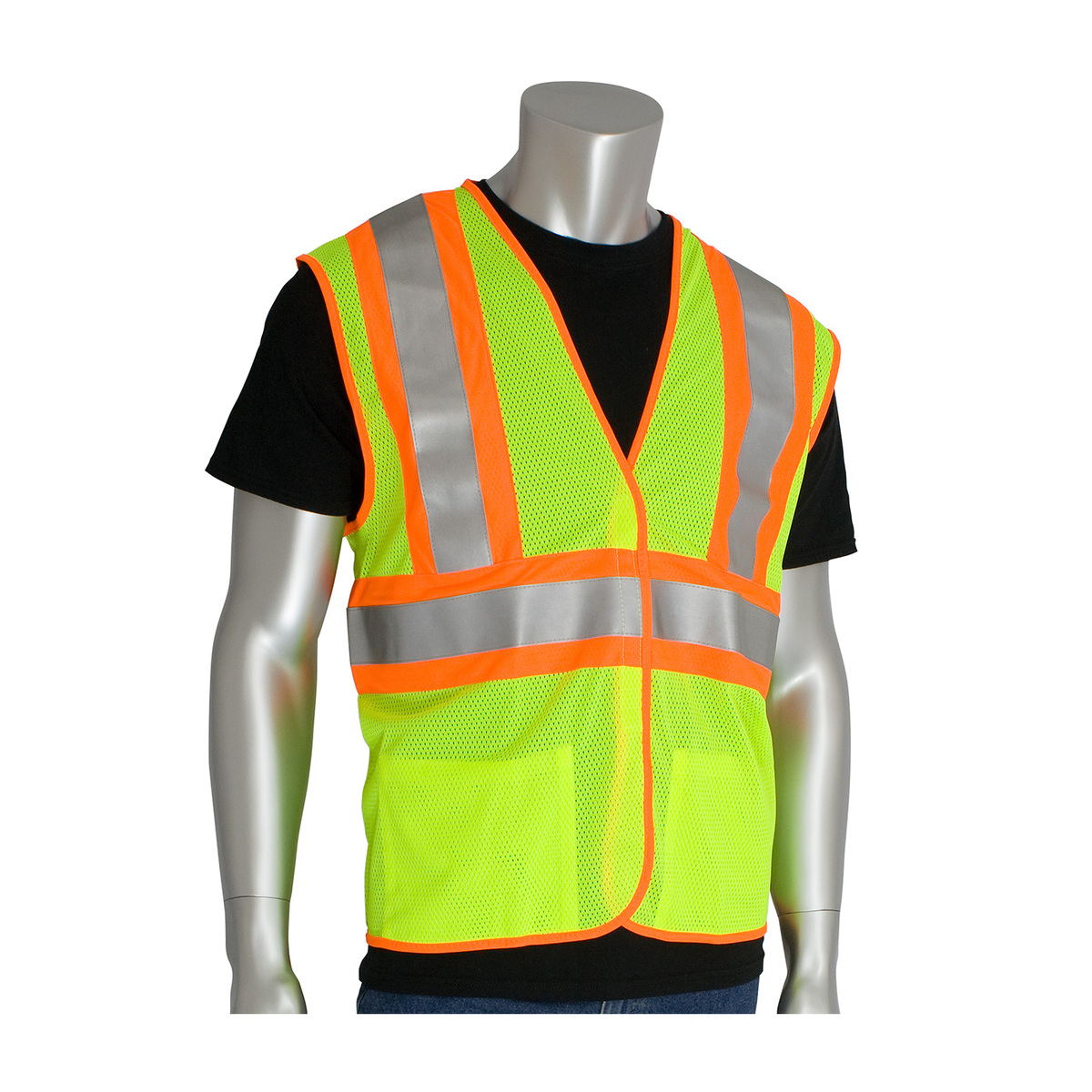 PIP® Large - X-Large Hi-Viz Yellow And Orange Polyester/Mesh Two-Tone Vest