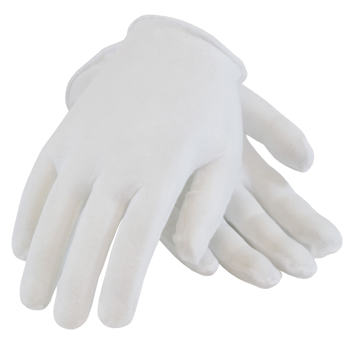 PIP® Medium White Cabaret™ Light Weight Cotton Inspection Gloves With Open Cuff
