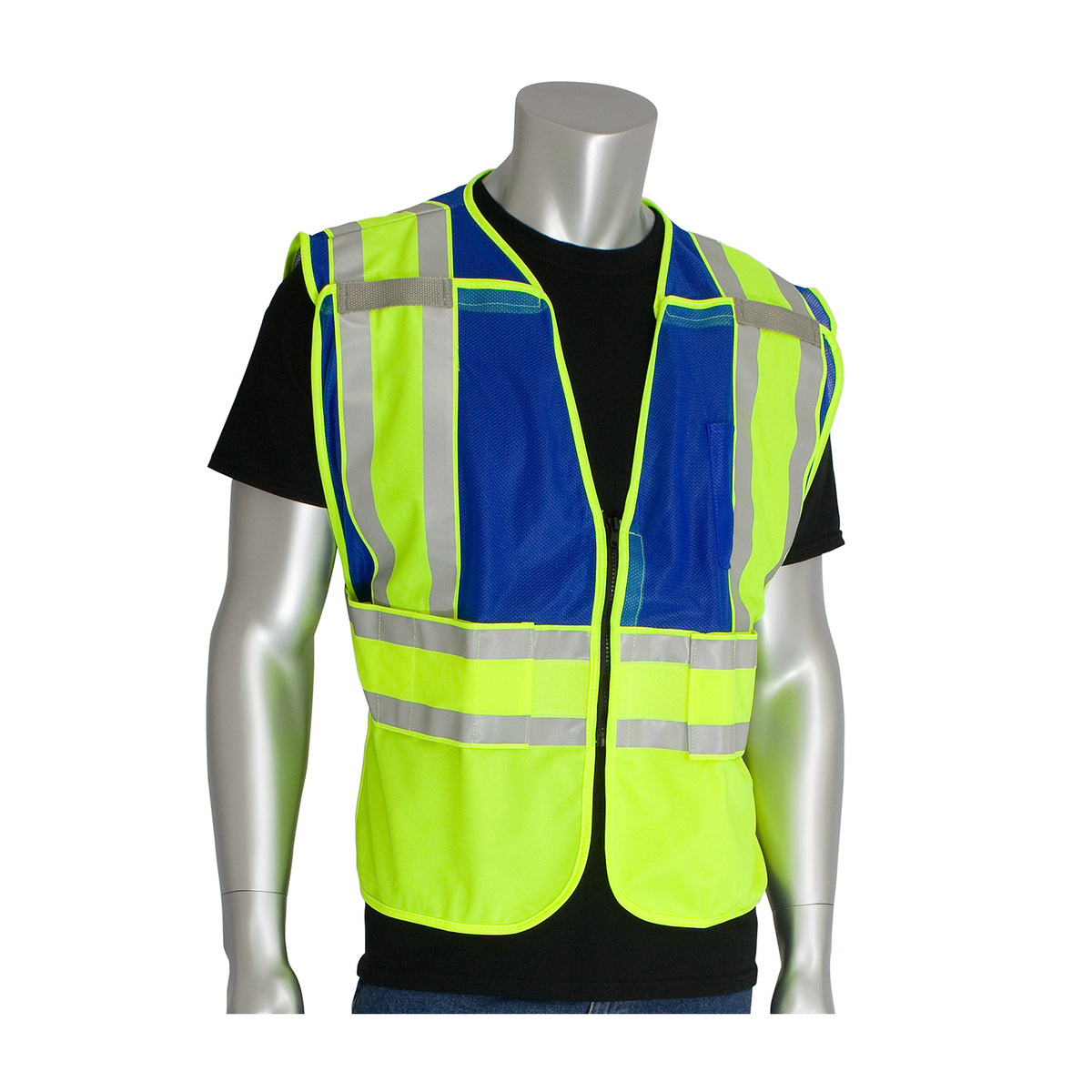 PIP® Medium - X-Large Hi-Viz Yellow And Blue Solid Polyester/Mesh Vest