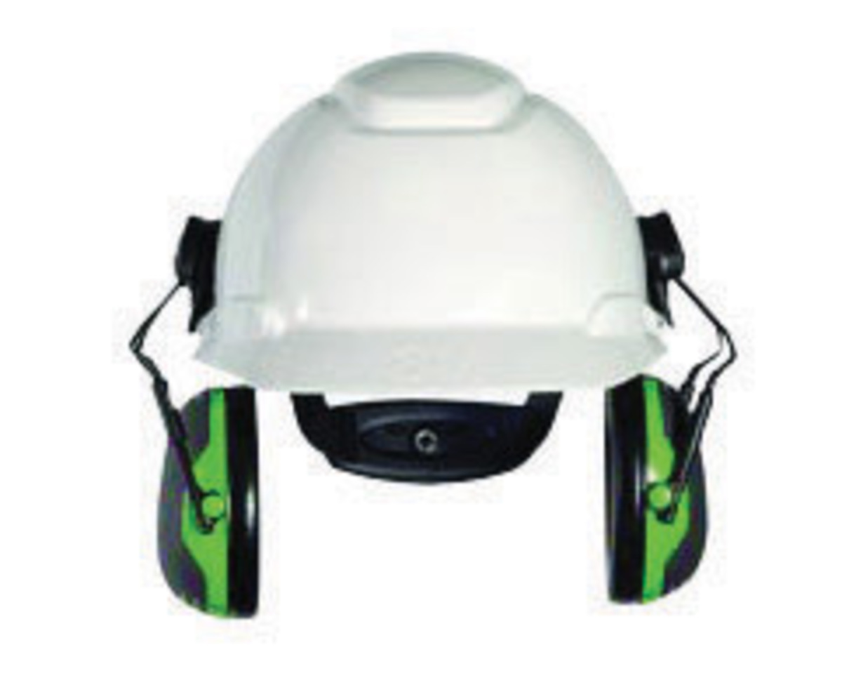 3M™ Peltor™ Black And Green Cap Mount Earmuffs