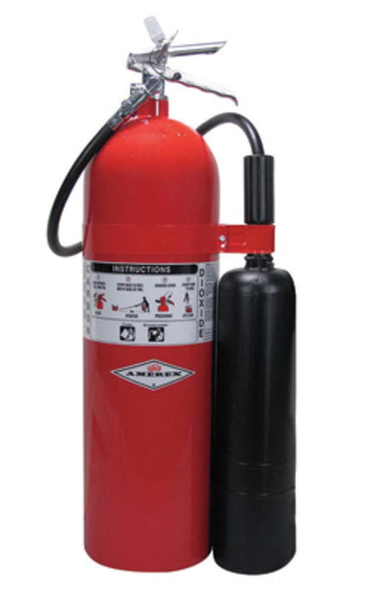 Amerex® 20 Pound Stored Pressure Carbon Dioxide 10-B:C Fire Extinguisher For Class B And C Fires With Chrome Plated Brass Valve,