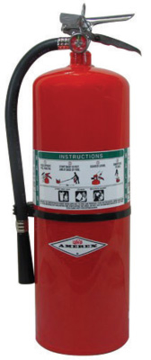 Amerex® 17 Pound Halon 1211 4A:80B:C Fire Extinguisher For Class A, B And C Fires With Chrome Plated Brass Valve, Wall Bracket A