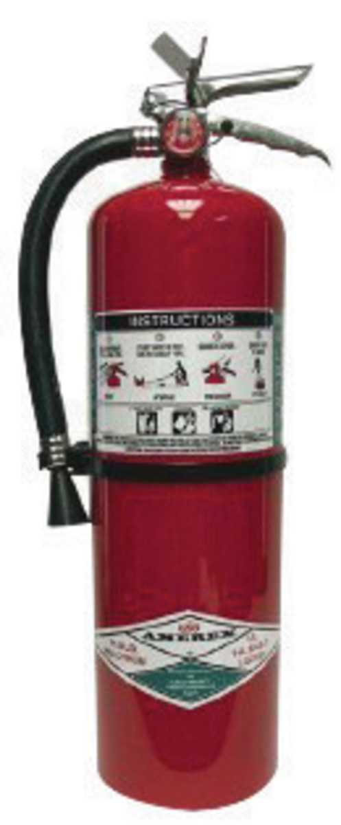 Amerex® 15.5 Pound Halotron® I 2A:10B:C Fire Extinguisher For Class A, B And C Fires With Chrome Plated Brass Valve, Wall Bracke