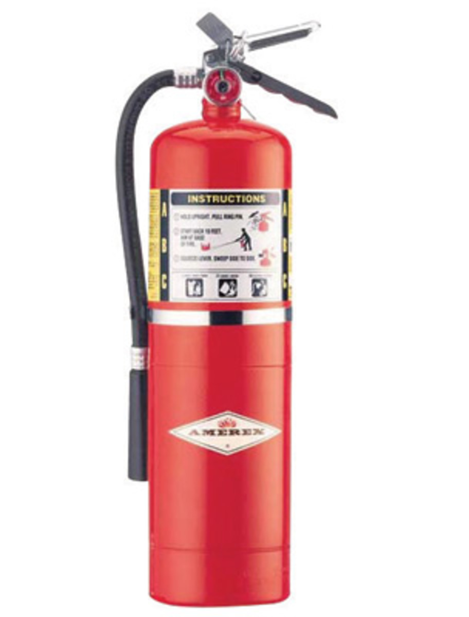 Amerex® 10 Pound Stored Pressure ABC Dry Chemical 4A:80B:C Steel Multi-Purpose Fire Extinguisher For Class A, B And C Fires With