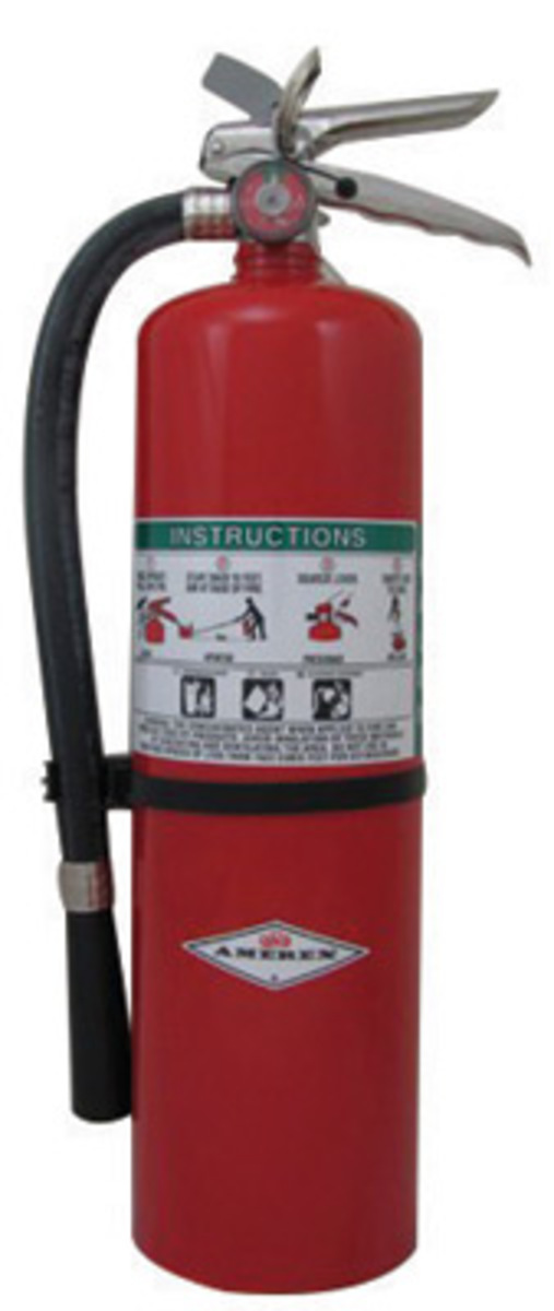 Amerex® 13 Pound Halon 1211 2A:40B:C Fire Extinguisher For Class A, B And C Fires With Chrome Plated Brass Valve, Wall Bracket A