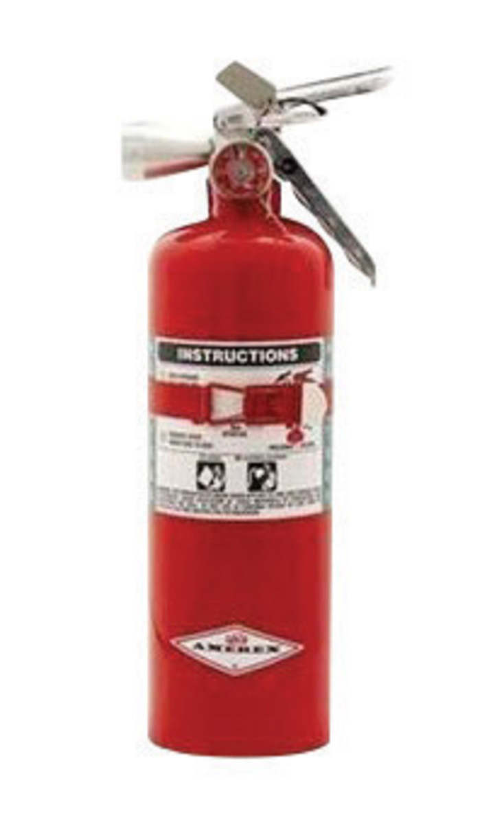 Amerex® 5 Pound Halotron® I 5-B:C Steel Fire Extinguisher For Class B And C Fires With Anodized Aluminum Valve, Vehicle/Marine B