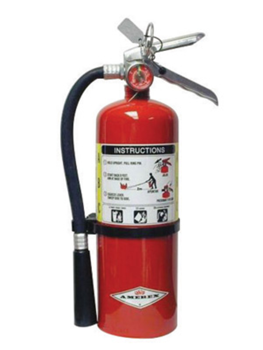Amerex® 5 Pound Stored Pressure ABC Dry Chemical 2A:10B:C Multi-Purpose Fire Extinguisher For Class A, B And C Fires With Anodiz