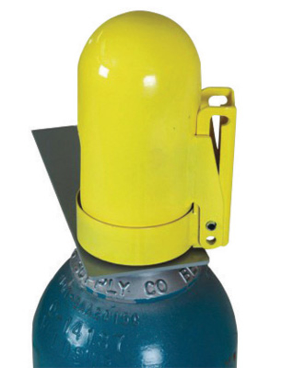 Accuform Signs® Welded Steel Snap Cap™ Fine Thread Low Pressure Gas Cylinder Lockout Cap