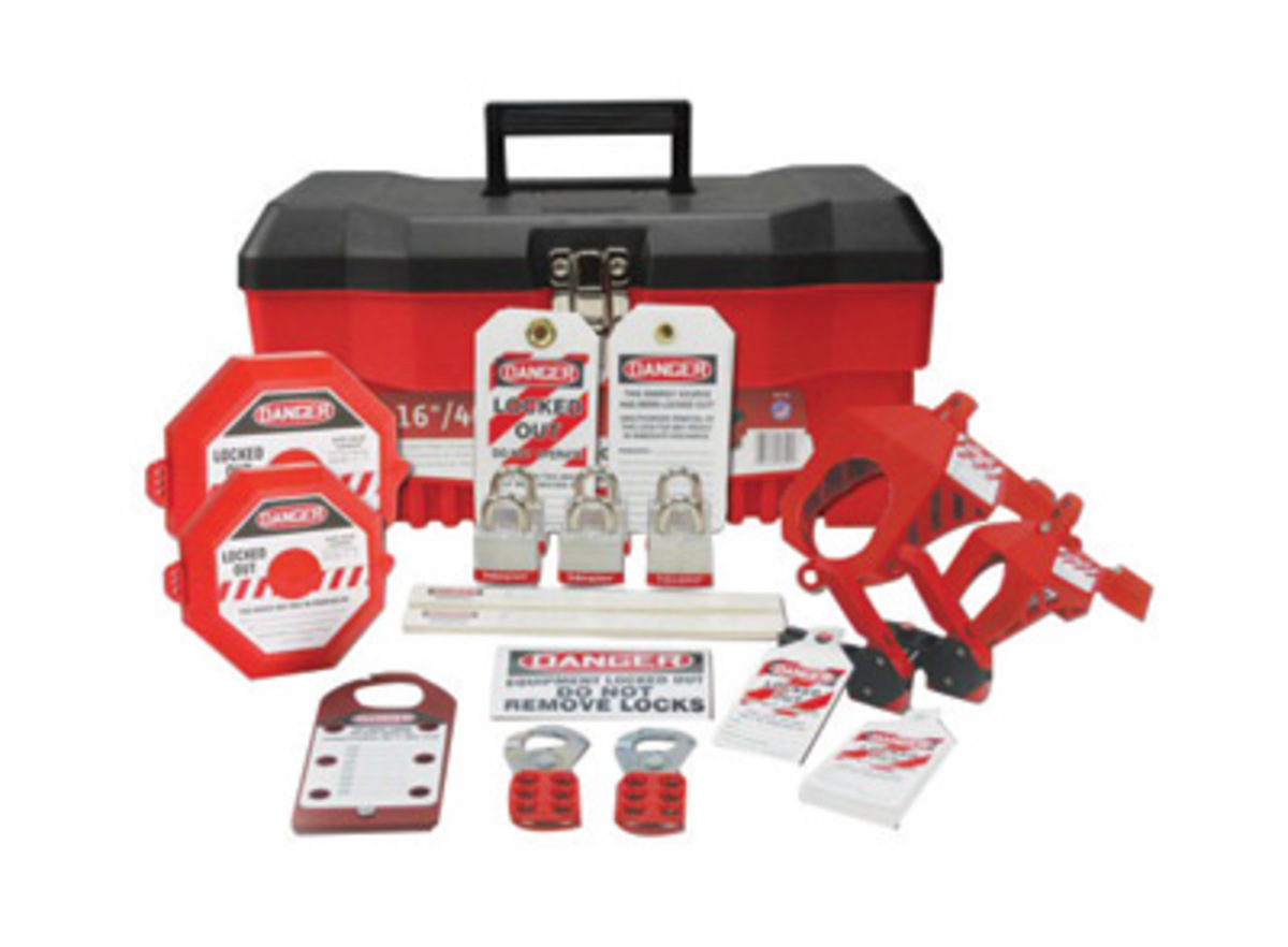 Accuform Signs® Standard Plus Lockout Kit Includes (3) Lockout Hasps, (6) Steel Padlock, (20) Hs-laminate Lockout Tags, (4) Lock