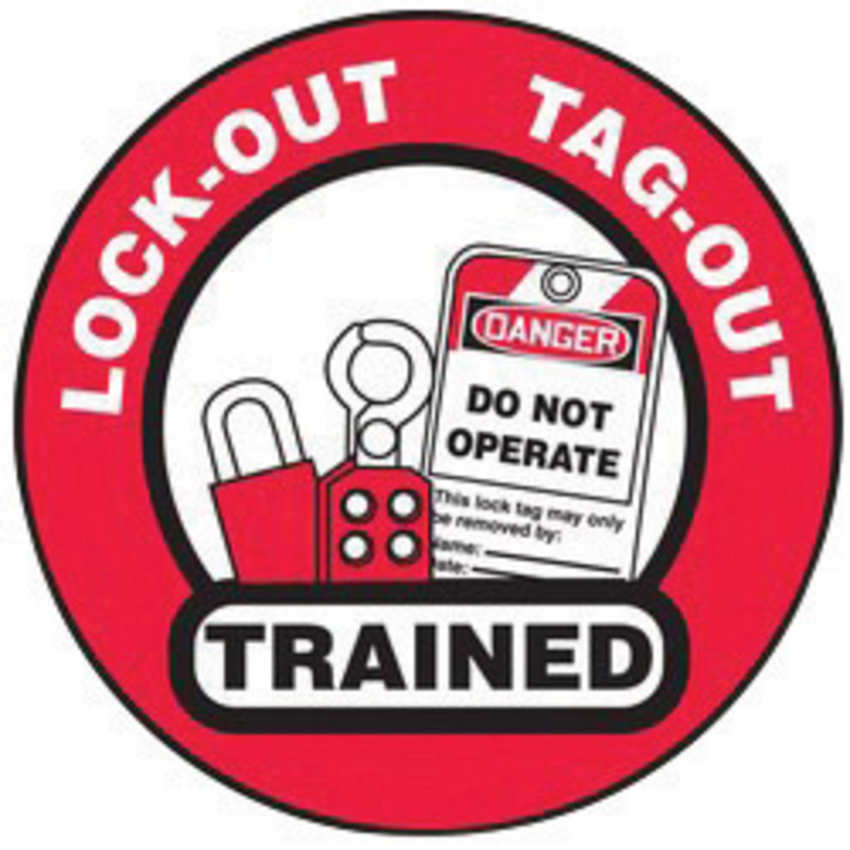Accuform Signs 2 14 Diameter Black Red And White 4 mi A81LHTL344 for sale online at autumn supply