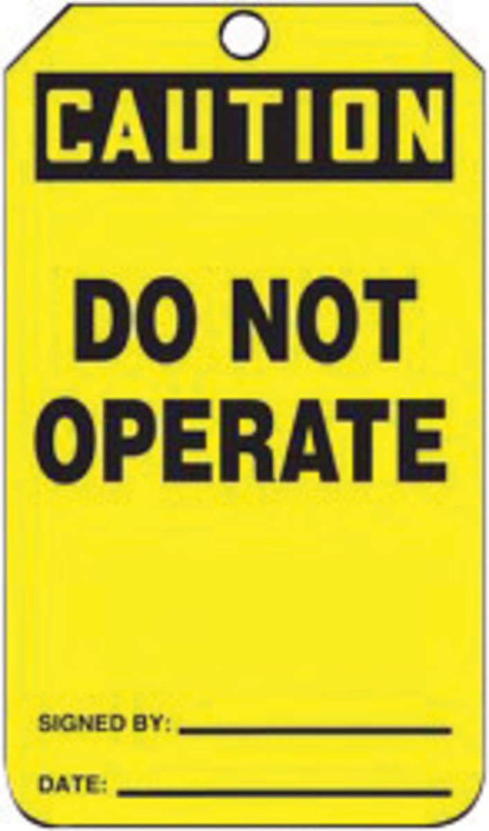 Accuform Signs 5 34 X 3 14 Black And Yellow 10 mil PF A81MDT621CTP for sale online at autumn supply