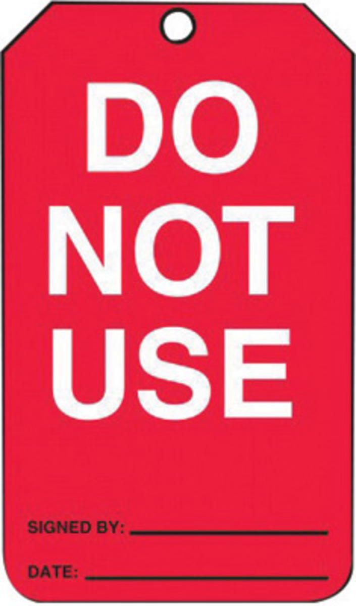 Accuform Signs 5 34 X 3 14 White Black And Red 15 mil A81MGT219PTP for sale online at autumn supply