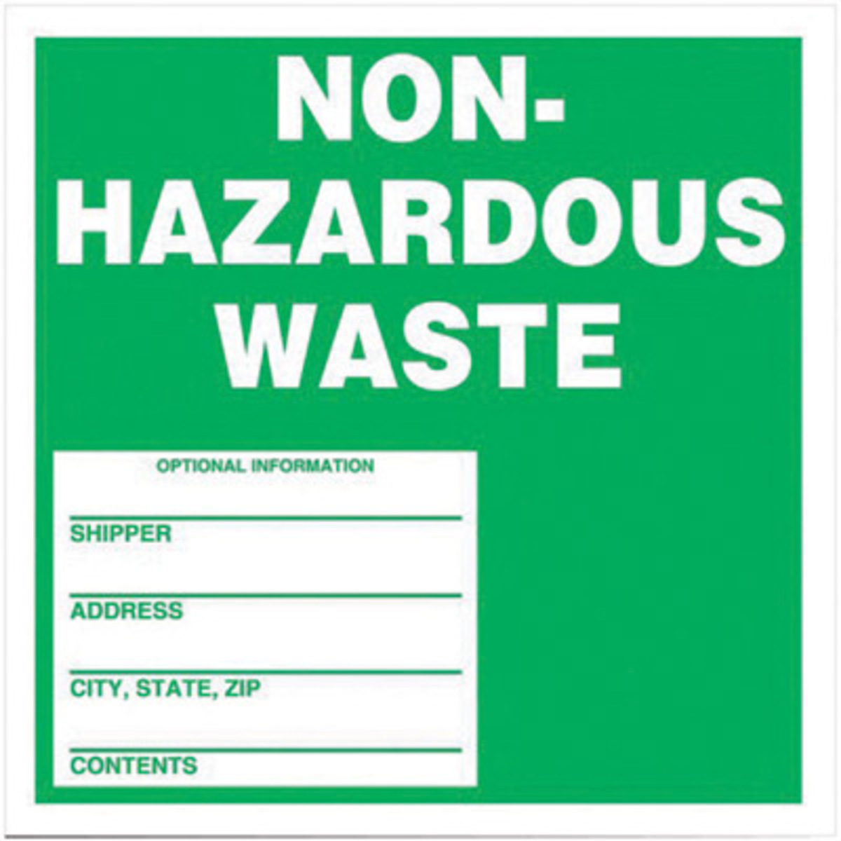 Accuform Signs 6 X 6 White And Green Adhesive Vinyl N A81MHZW11EVL for sale online at autumn supply