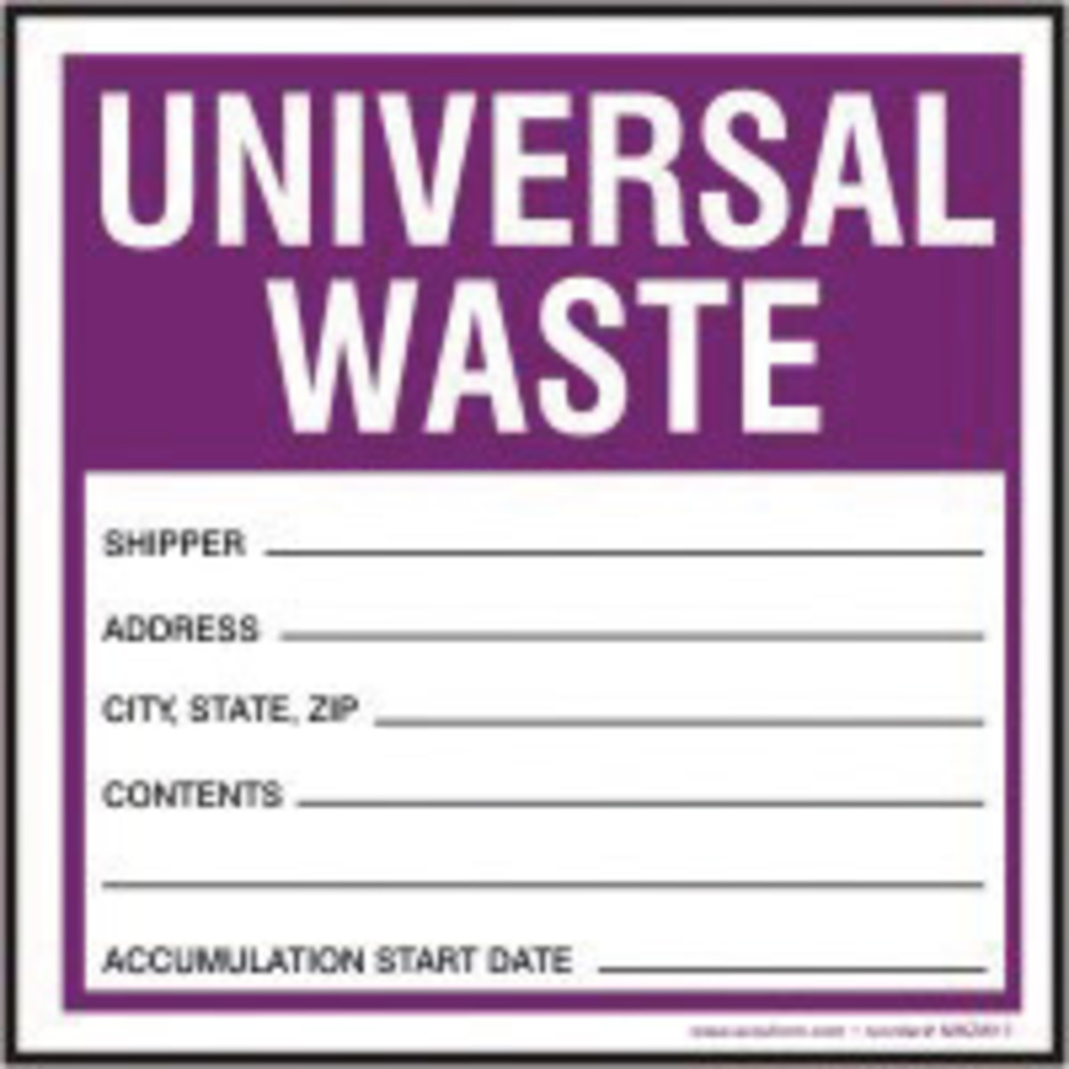 Accuform Signs 4 X 4 AdhesivePoly Sheet Hazardous Was A81MHZW17EVP for sale online at autumn supply