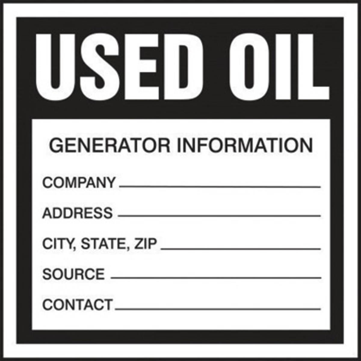 Accuform Signs 6 X 6 White And Black 2 mil Adhesive P A81MHZW34EVP for sale online at autumn supply