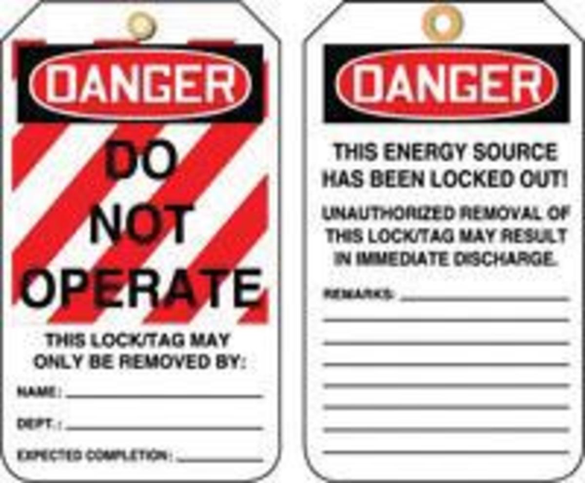Accuform Signs 5 78 X 3 18 HSLaminate Lockout Tagout A81MLT400LTP for sale online at autumn supply