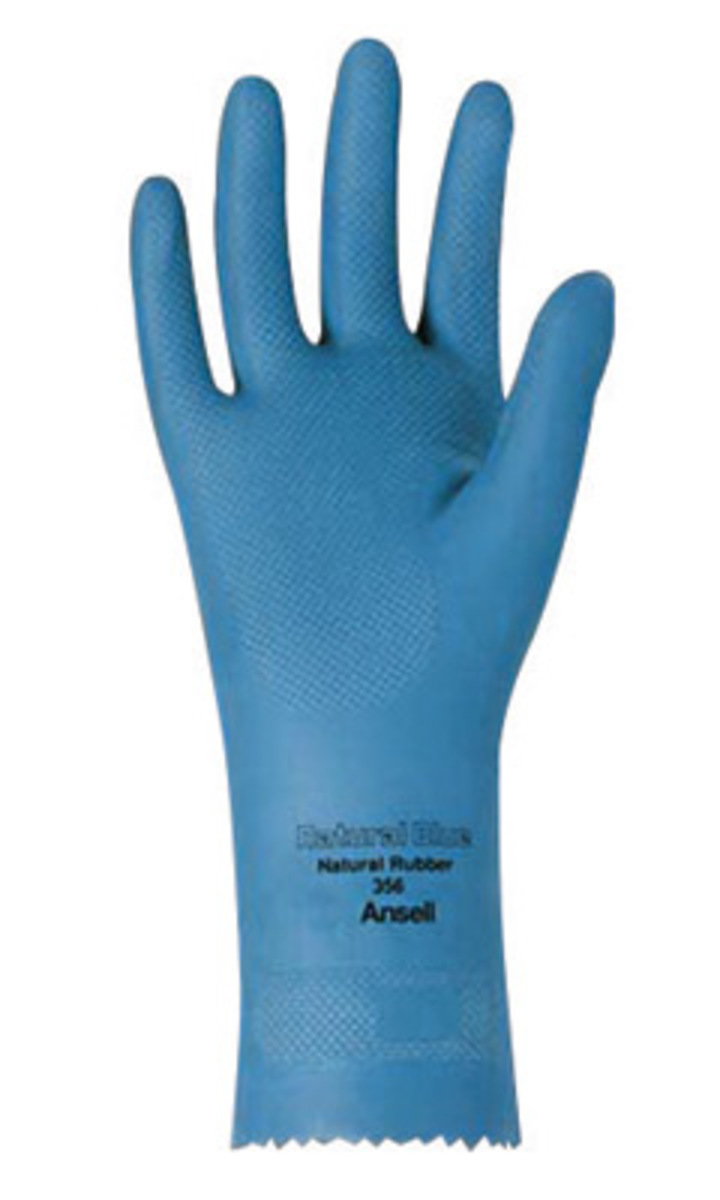 Ansell Size 10 Blue Natural Blue™ Unlined Lined 17 mil Latex And Rubber Chemical Resistant Gloves