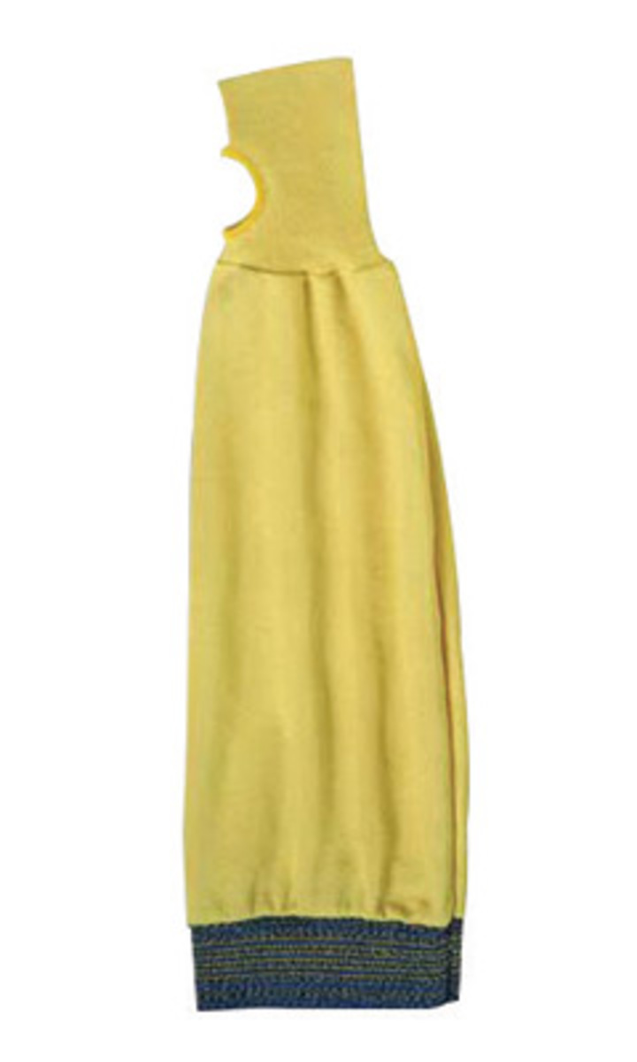 Ansell Yellow Light Weight Kevlar Cut Resistant Assembler Interlock Sleeve w/ Thumb Hole & Knit Cuff