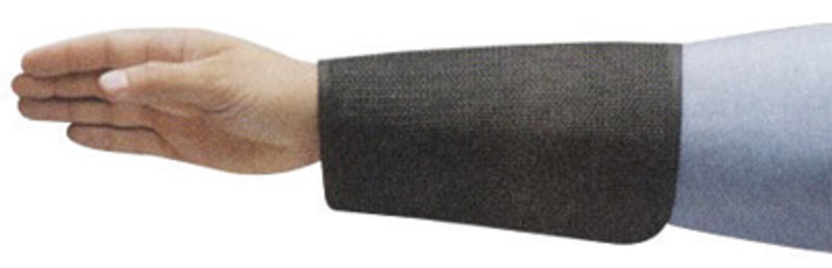 Ansell 2X Black CPP™ 2-Ply Cane Mesh Cut Resistant Sleeve With Velcro® Closure