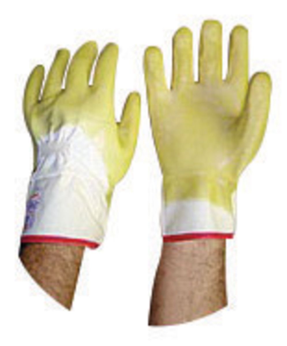 SHOWA® Size 8 Natural Rubber Palm Coated Work Gloves With Cotton Liner And Safety Cuff