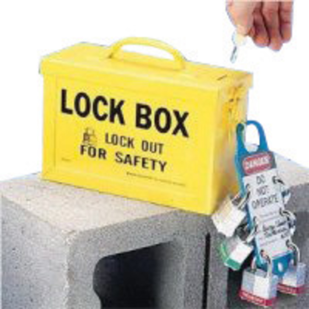 Brady Yellow Steel Lock Box LOCK BOX LOCKOUT FOR SAFE BRD65672 for sale online at autumn supply