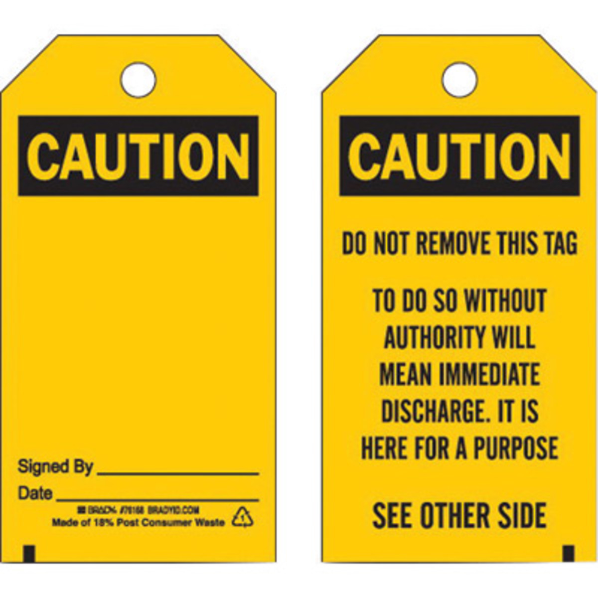 Brady 5 34 X 3 Black Economy Polyester Tag CAUTION DO BRD76193 for sale online at autumn supply