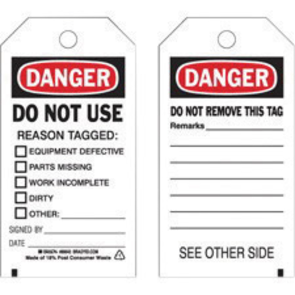 Brady 5 34 X 3 Black Cardstock Accident Prevention Ta BRD86643 for sale online at autumn supply