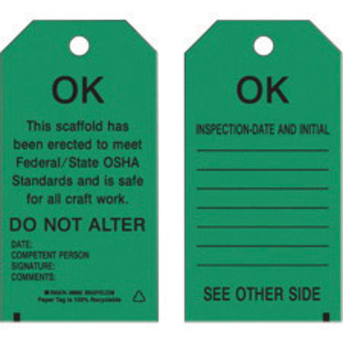 Brady 5 34 X 3 Black Polyester Tag THIS SCAFFOLD HAS BRD86572 for sale online at autumn supply