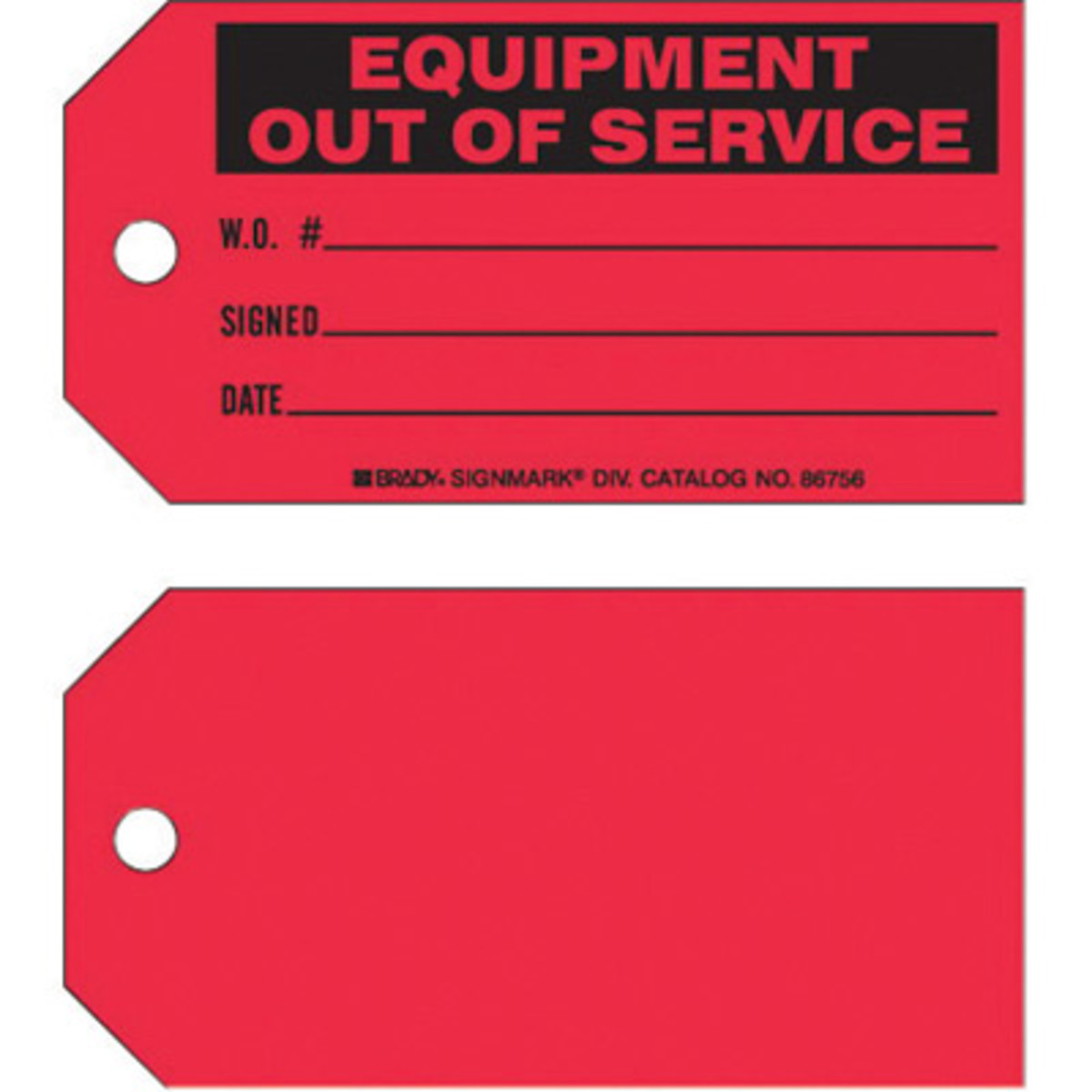 Brady 3 X 5 34 Black Cardstock Tag EQUIPMENT OUT OF S BRD86756 for sale online at autumn supply