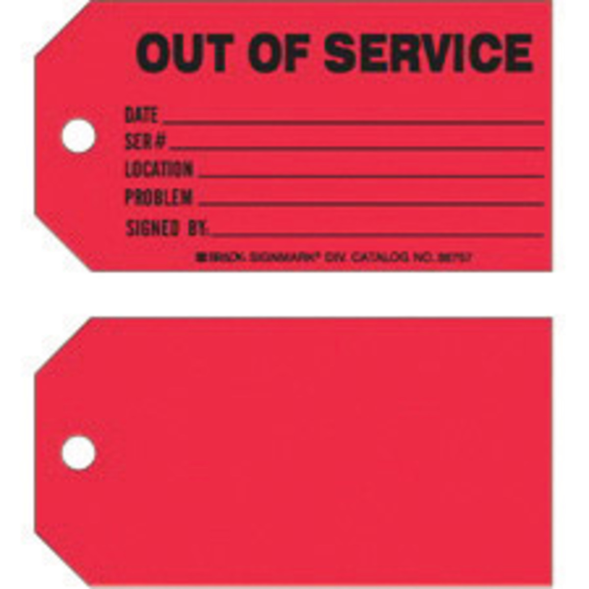 Brady 3 X 5 34 Black Cardstock Tag OUT OF SERVICE DAT BRD86757 for sale online at autumn supply