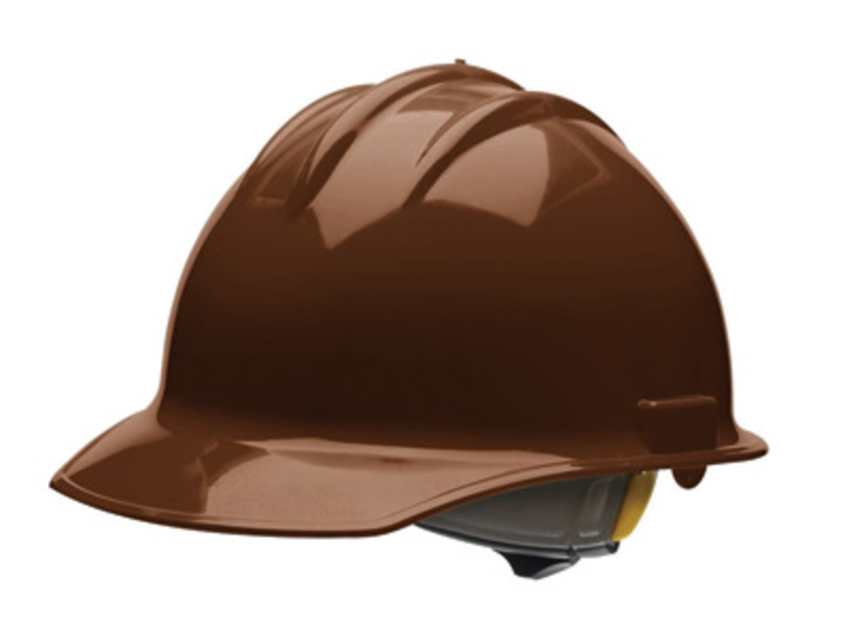 Bullard® Brown HDPE Cap Style Hard Hat With Ratchet/6 Point Ratchet Suspension