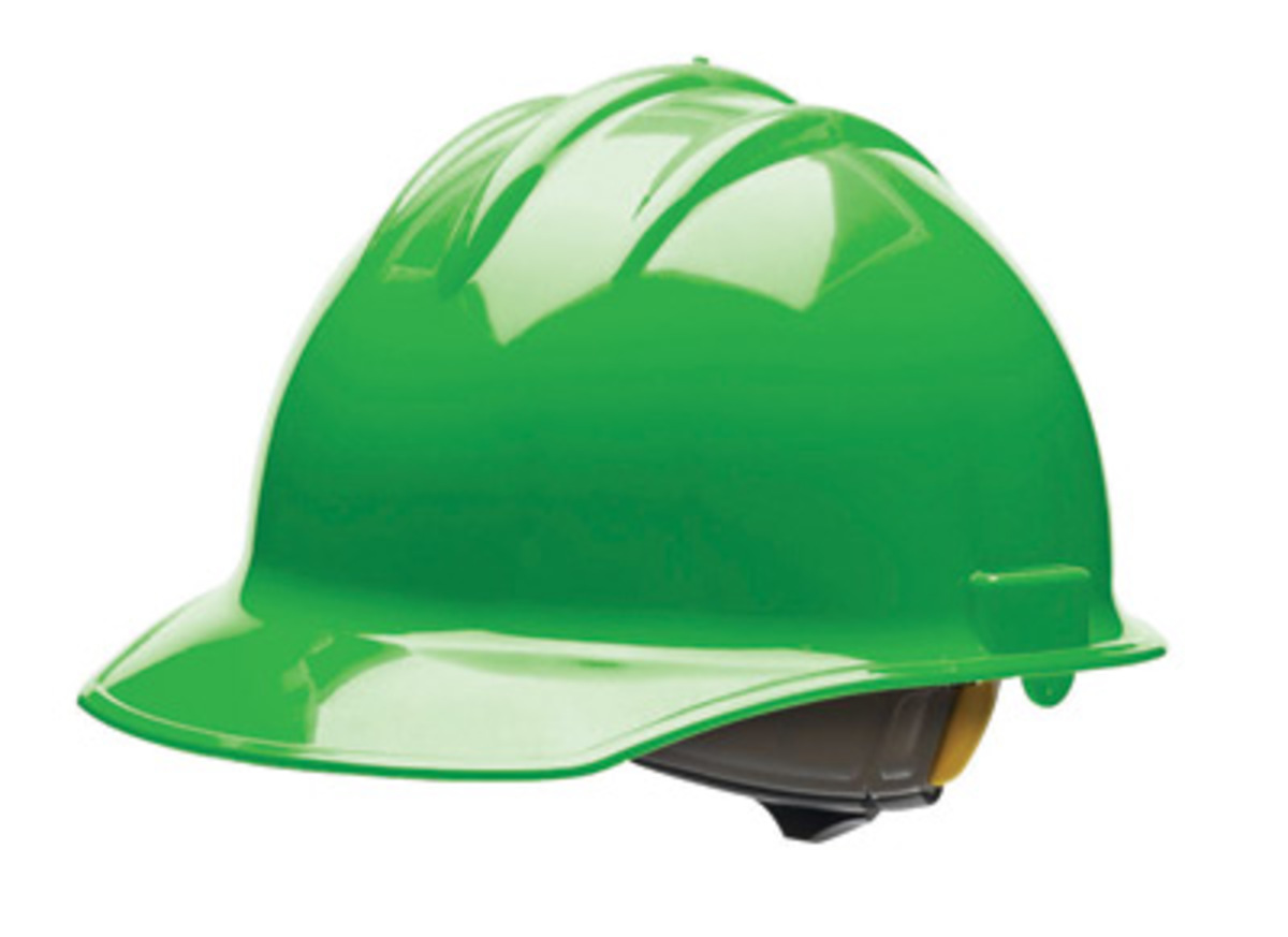 Bullard® Green HDPE Cap Style Hard Hat With 6 Point Ratchet/Ratchet Suspension