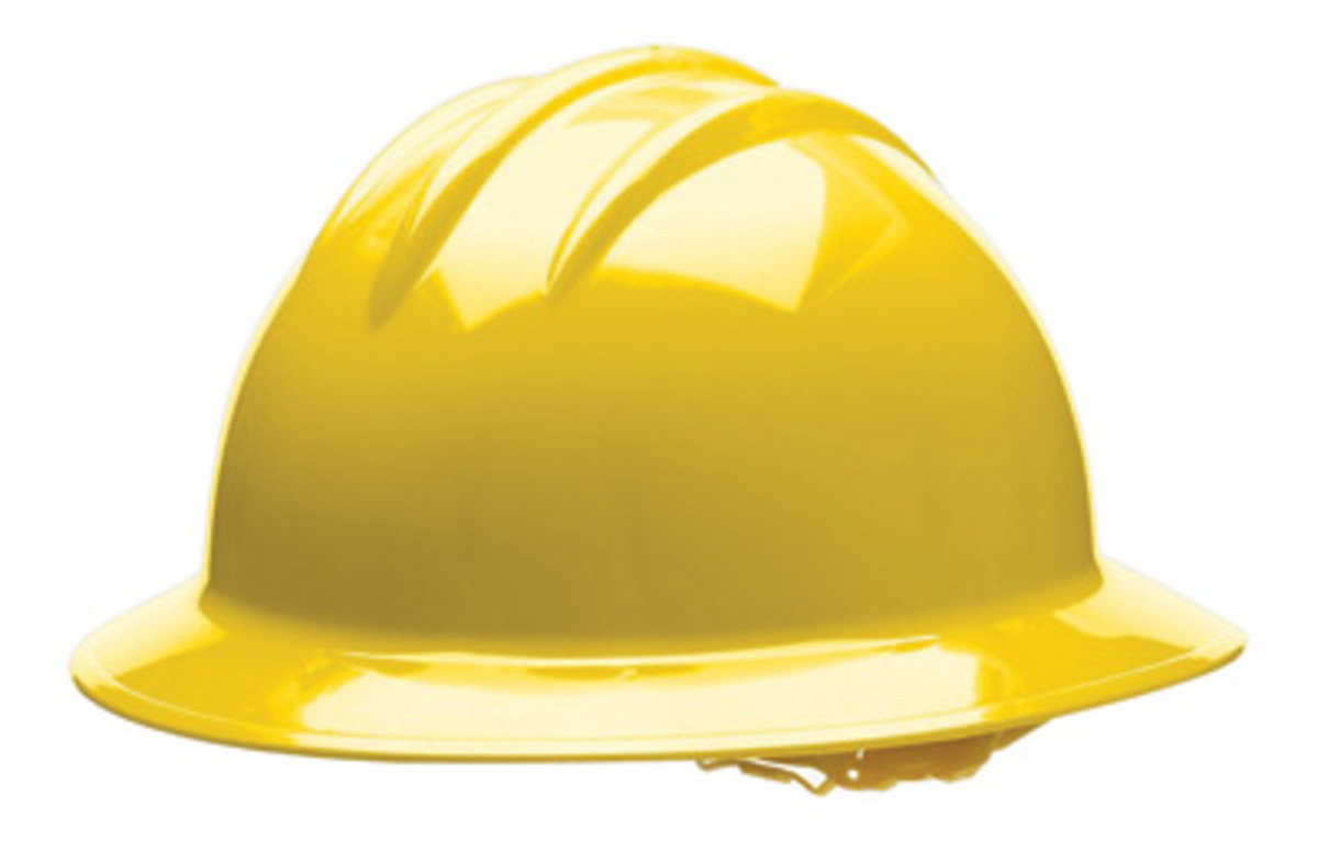 Bullard® Yellow HDPE Full Brim Hard Hat With Pinlock/6 Point Pinlock Suspension