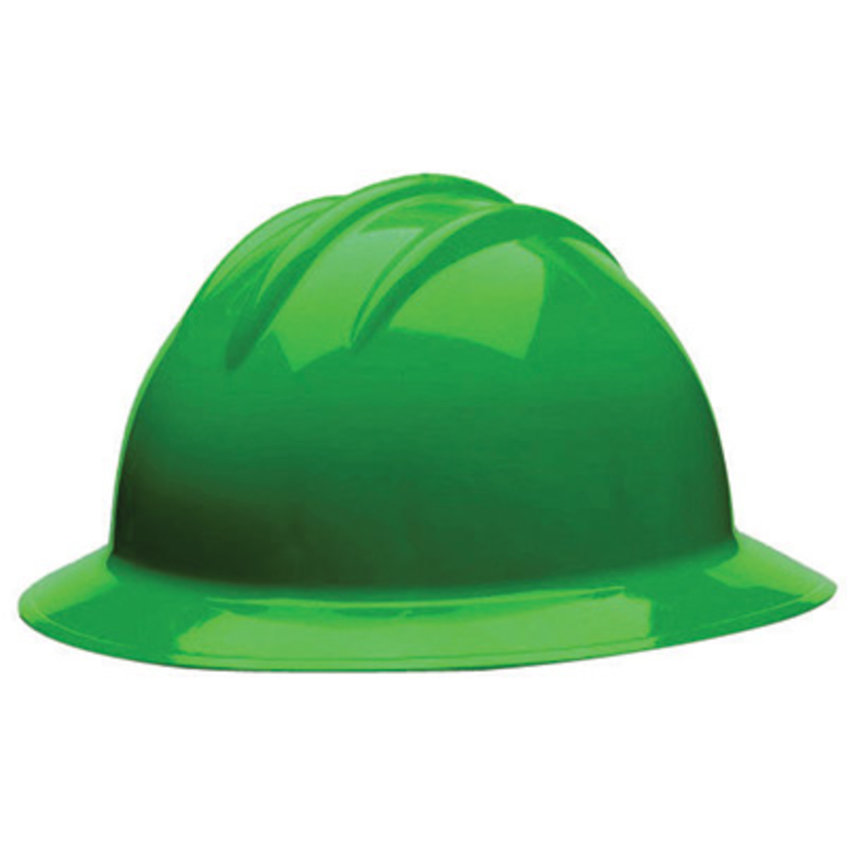 Bullard® Green HDPE Full Brim Hard Hat With Ratchet/6 Point Ratchet Suspension