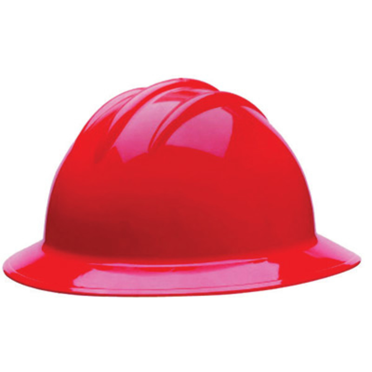 Bullard® Red HDPE Full Brim Hard Hat With Ratchet/6 Point Ratchet Suspension